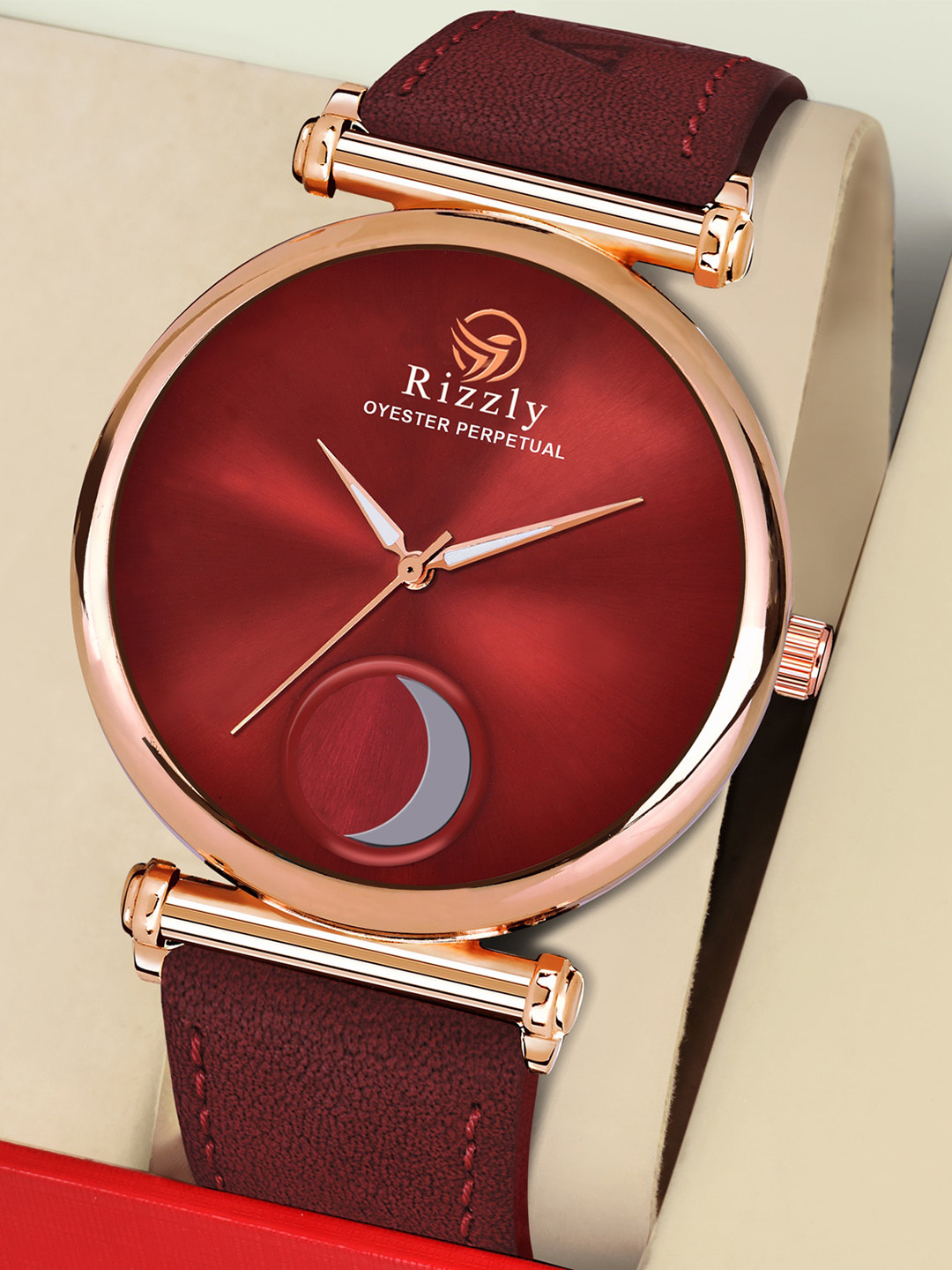 Septem Men Red Dial & Red Leather Straps Analogue Watch SP-301