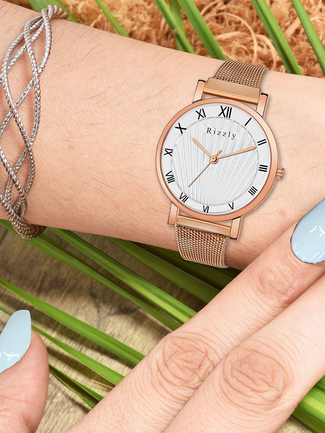 Septem Women White Dial & Rose Gold Toned Stainless Steel Analogue Watch-SP-135.White