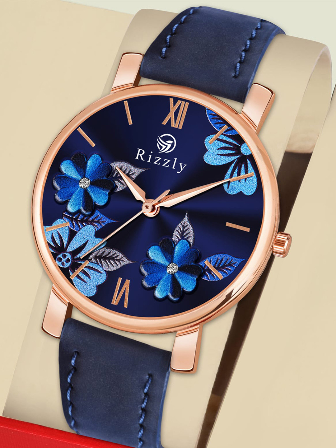 Septem Women Blue Printed Dial Leather Bracelet Style Straps Analogue Watch