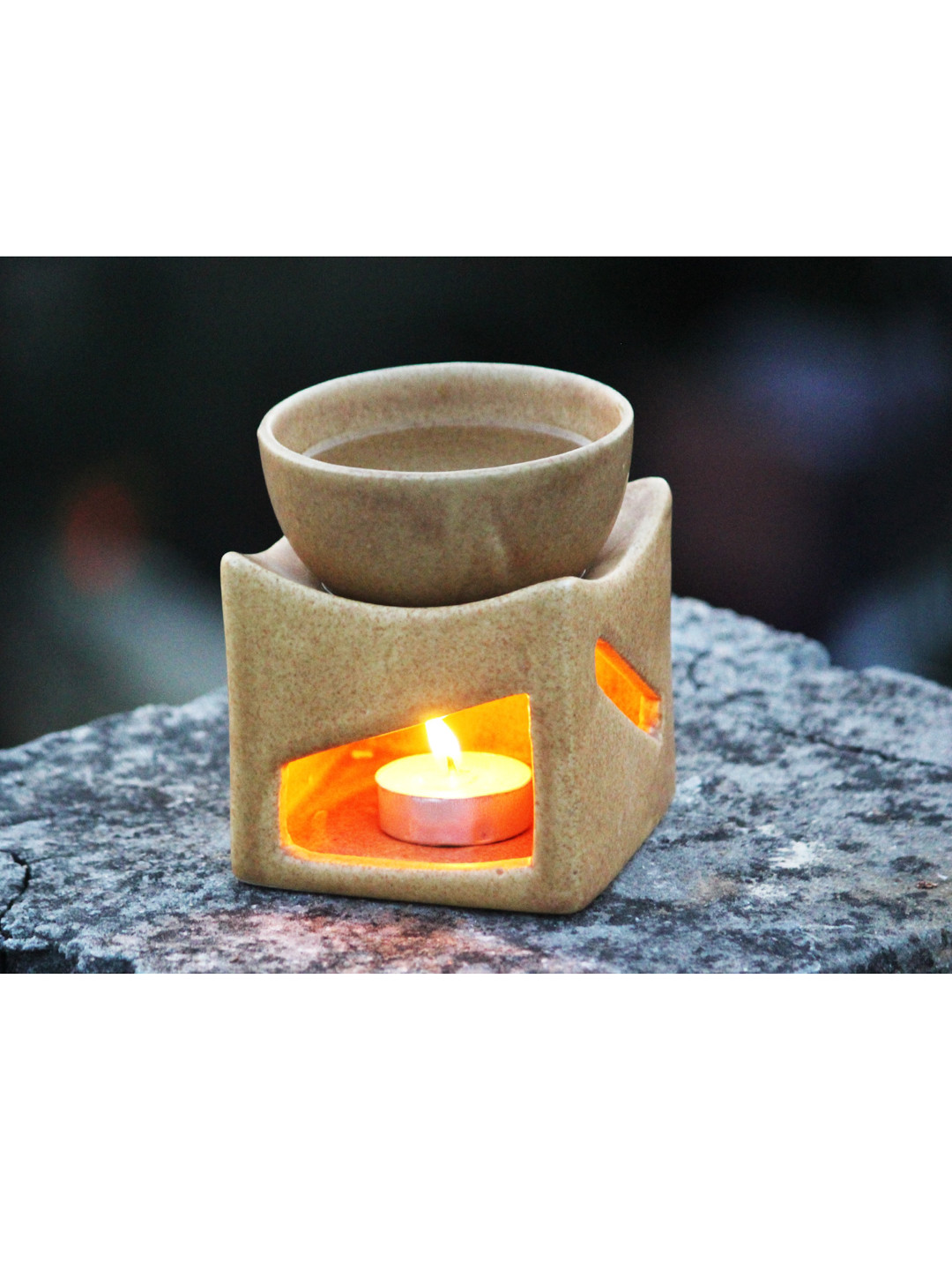 Brahmz Brown Patterned Ceramic Aroma Oil Diffuser