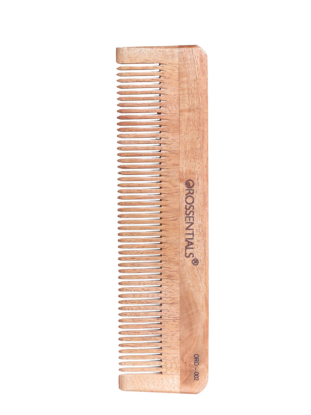 OROSSENTIALS Brown Neem Wooden Single Teeth Comb
