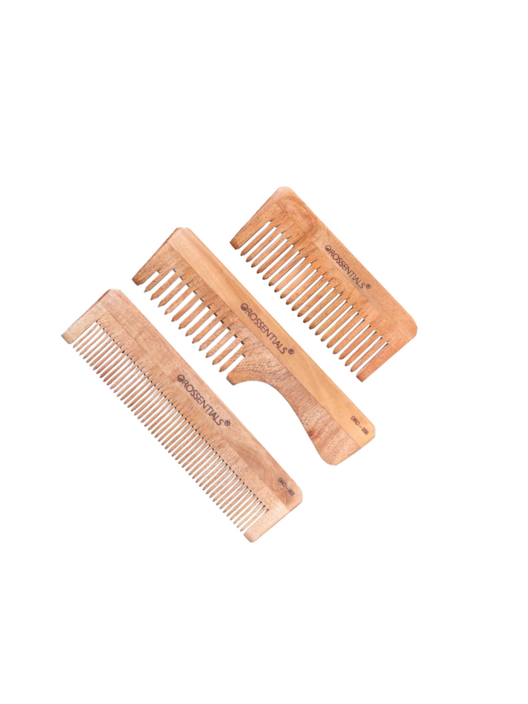OROSSENTIALS Set Of 3 Neem Wooden Comb