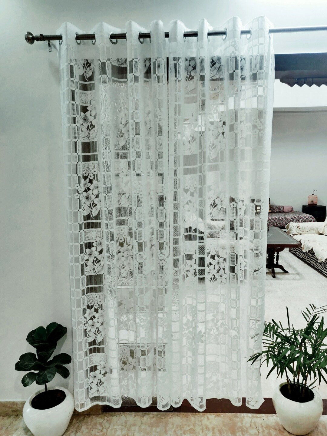 Homefab India White Sheer Window Curtain