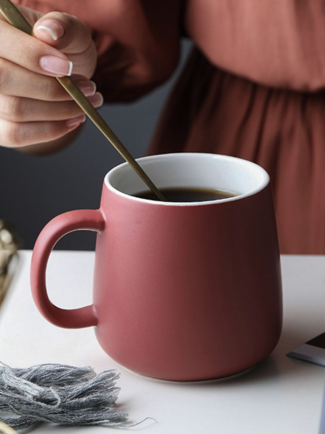 Nestasia Hearts Red Ceramic Microwave Safe Cup-450ml