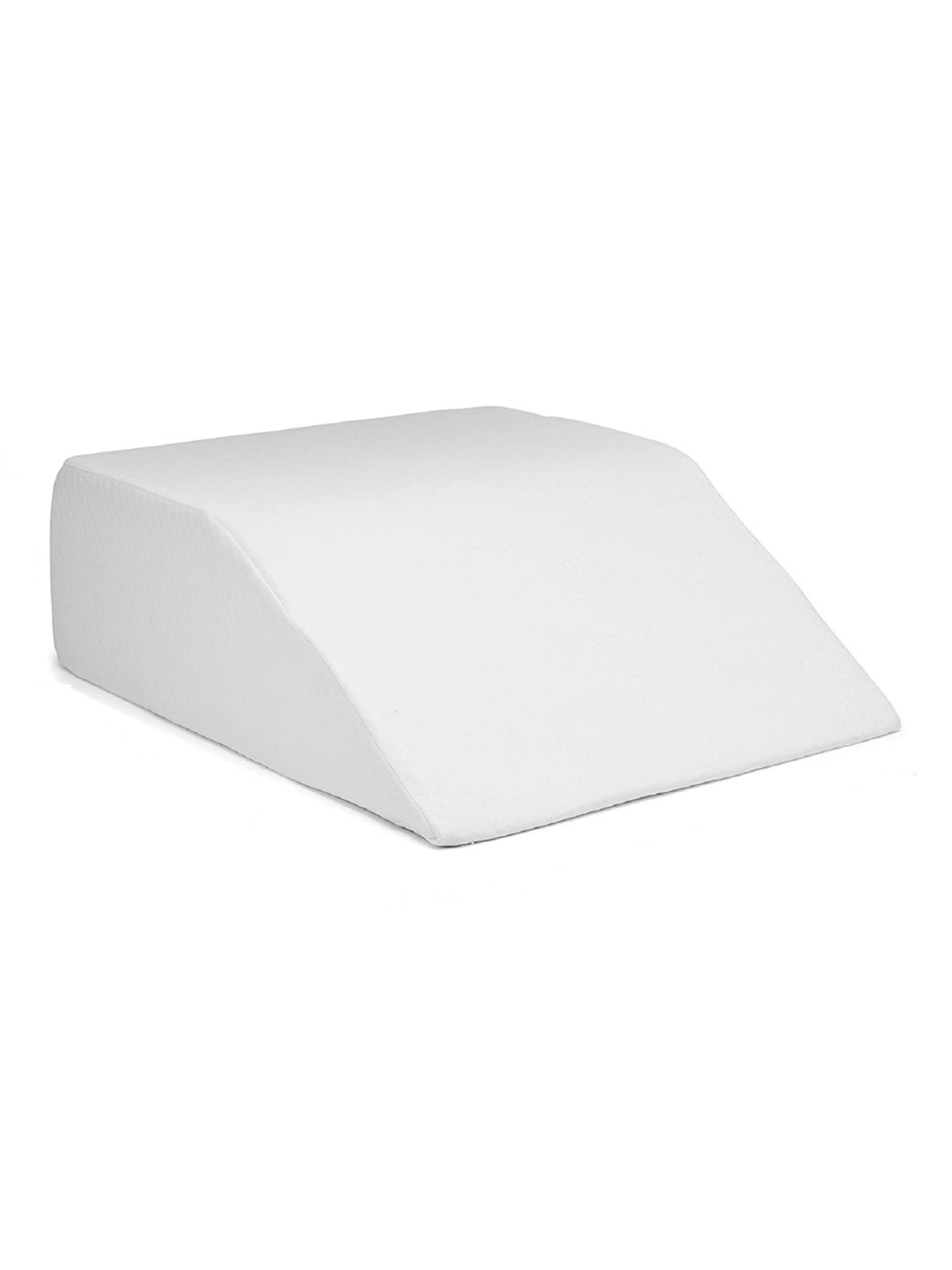 Pum Pum White Solid Faux Velvet Medium Polyurethane Foam Therapedic Pillow-20.32 x 53.34 x 60.96 cm
