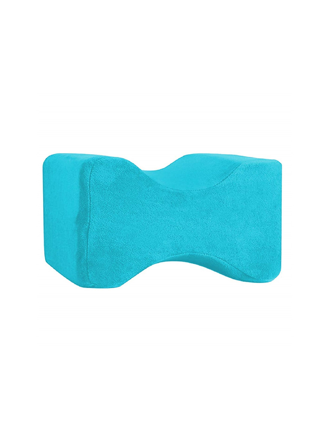 Pum Pum Orthopedic Turquoise Blue Solid Faux Velvet Adjustable Medium Memory Foam Orthopedic Pillow-17.78 x 17.78 x 27.94 cm