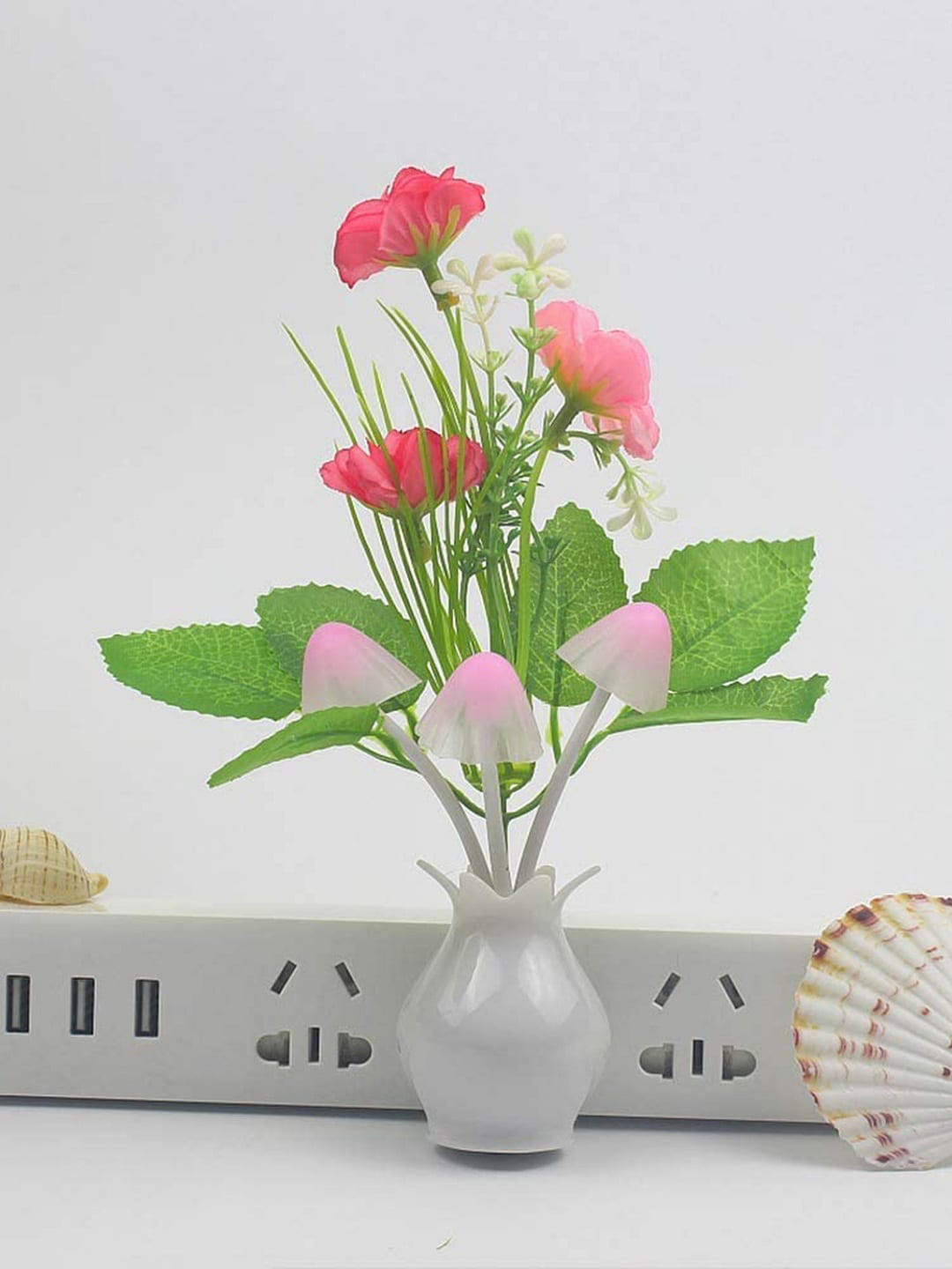 HSR White & Green LED Night Light Table Lamps