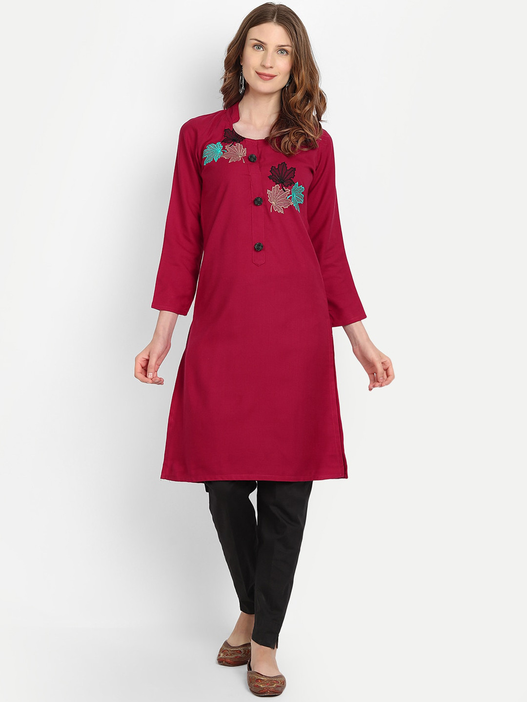 Alavya Women Red Thread Work Kurta