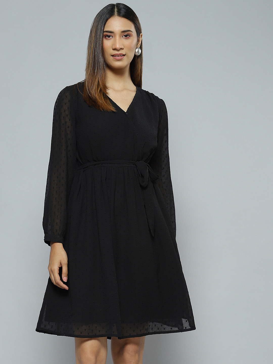 DENNISON Black Chiffon Dress
