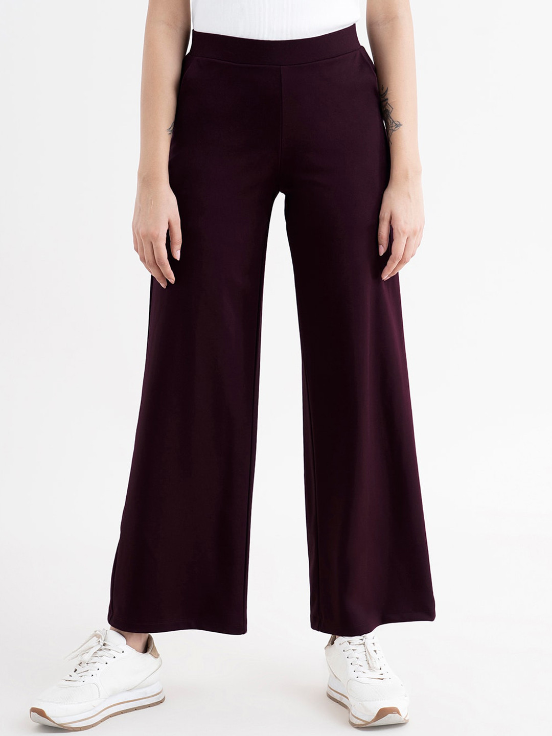 FableStreet Women LivIn Air Flared High-Rise Trousers
