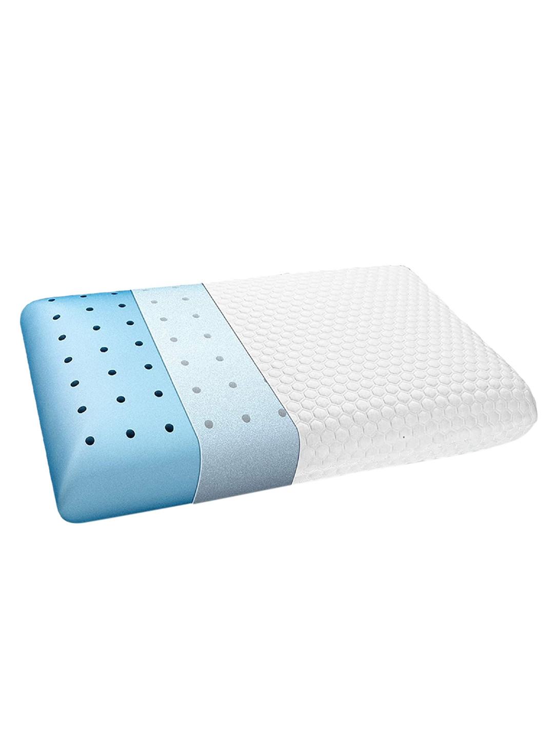 Pum Pum Cooling Gel White Solid Polycotton Cooling Medium Memory Foam Sleep Pillow-40.64 x 60.96 x 10.16 cm