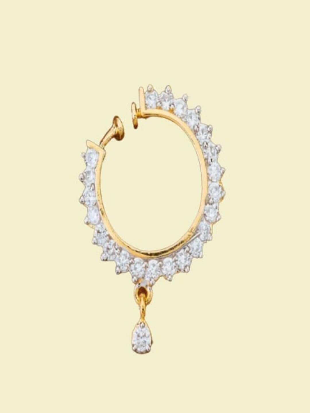 Runjhun Gold-Plated American Daimond Spring Nosering