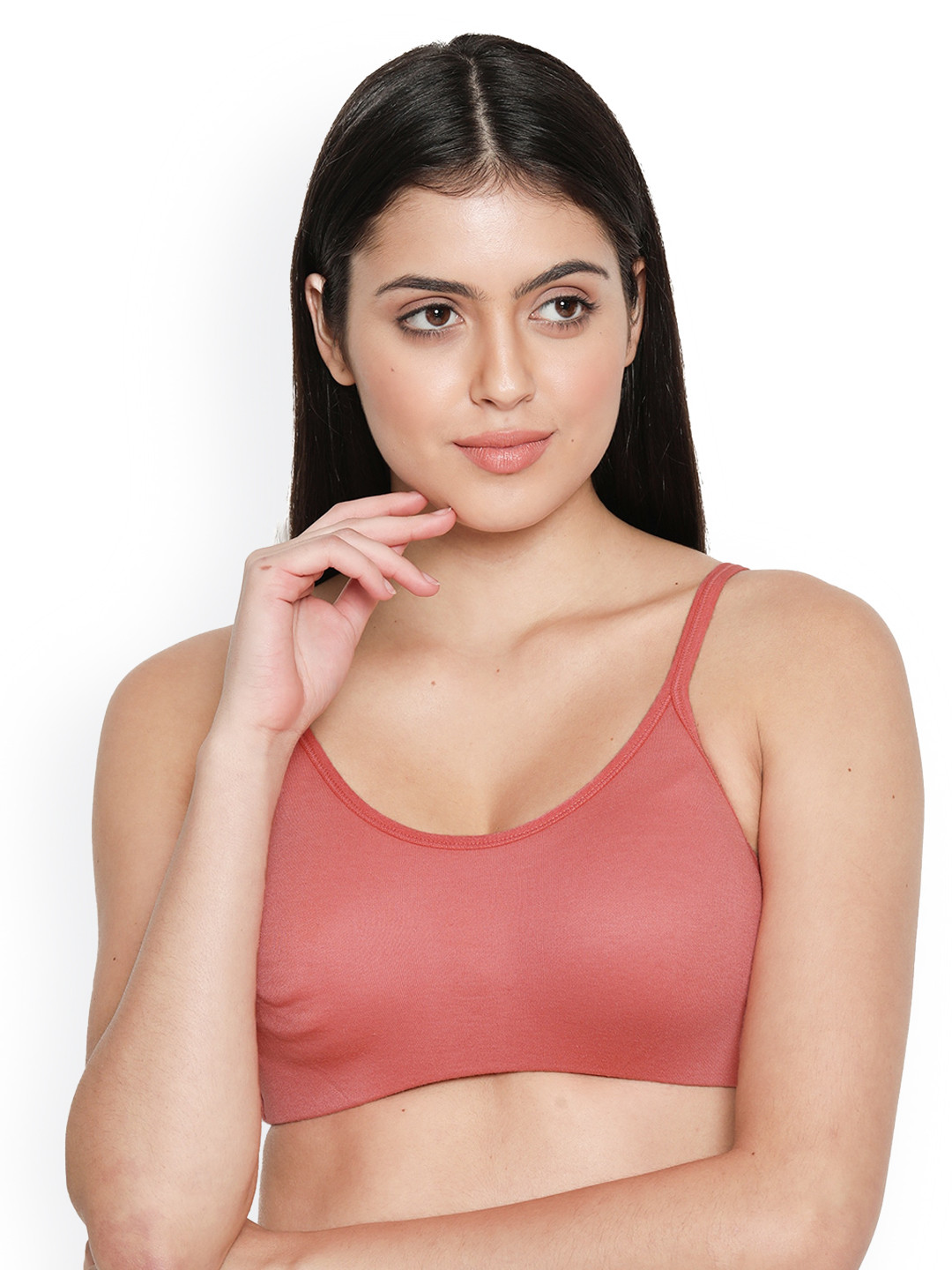 Susie Women Pink Solid Cotton Bra