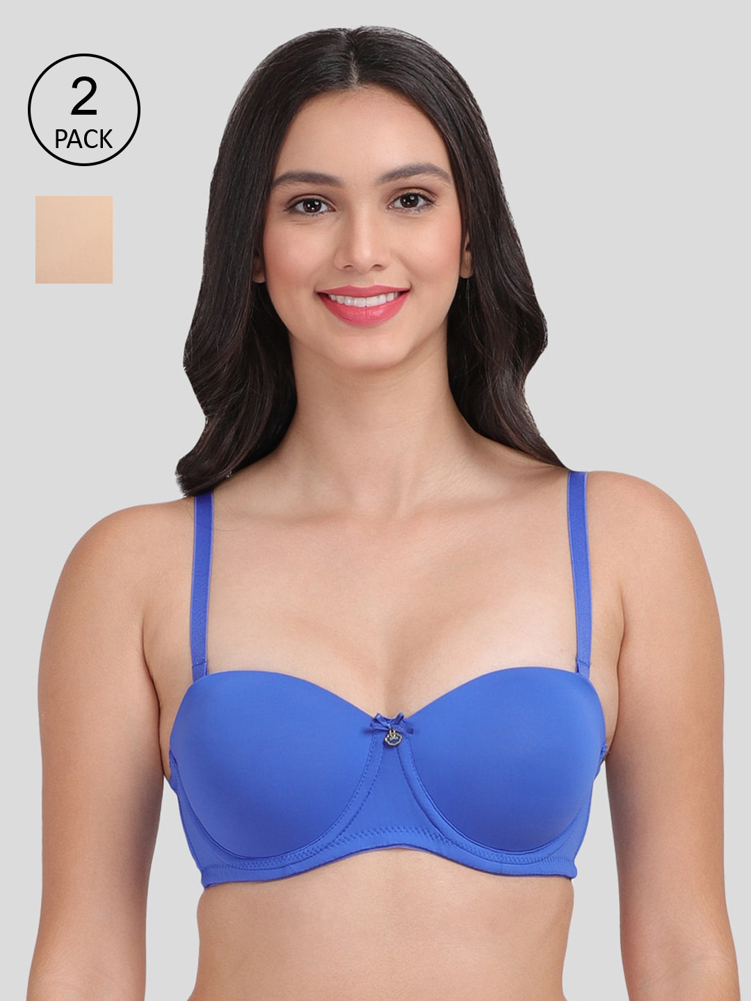 Amour Secret Pack Of 2 -Coloured Underwired Lightly Padded PD730N_Blu_Nud-Blue