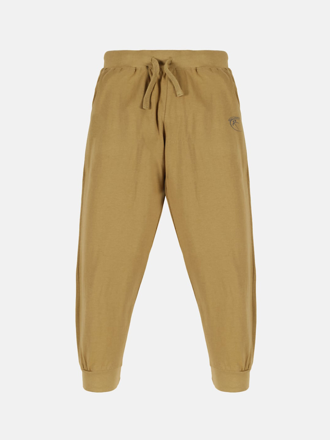 KiddoPanti Kids Khaki-Coloured Solid Pure Cotton Joggers
