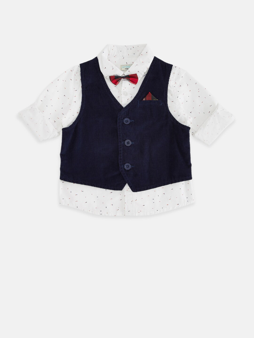 Pantaloons Baby Boys White Printed Party Shirt
