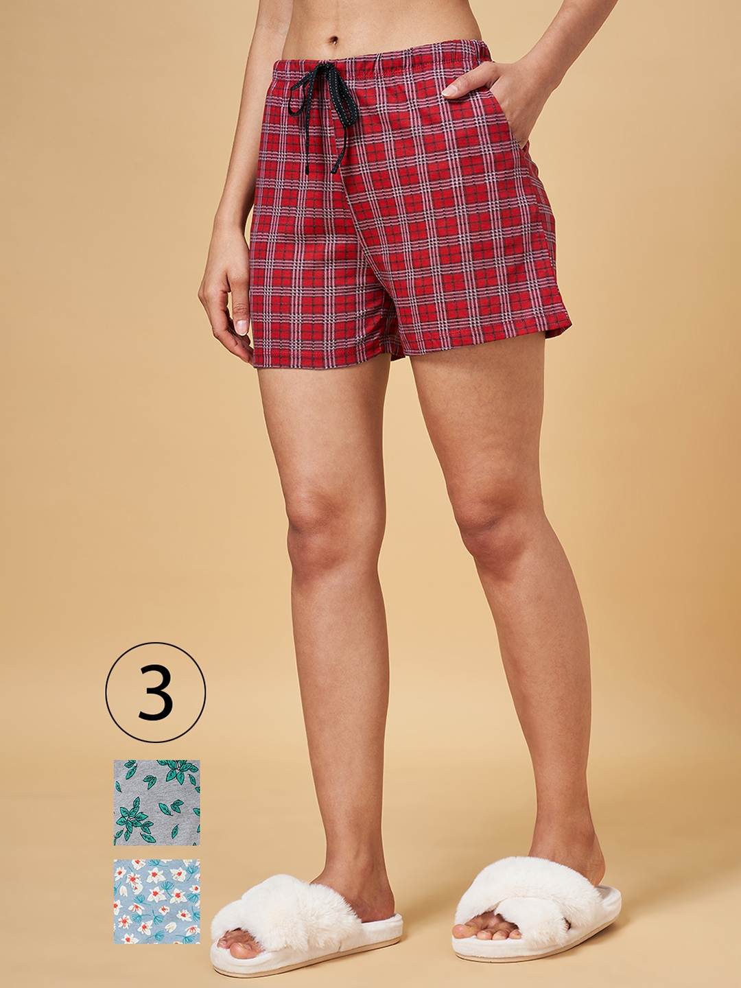Buy Amante Solid Mid Rise Lounge Short at