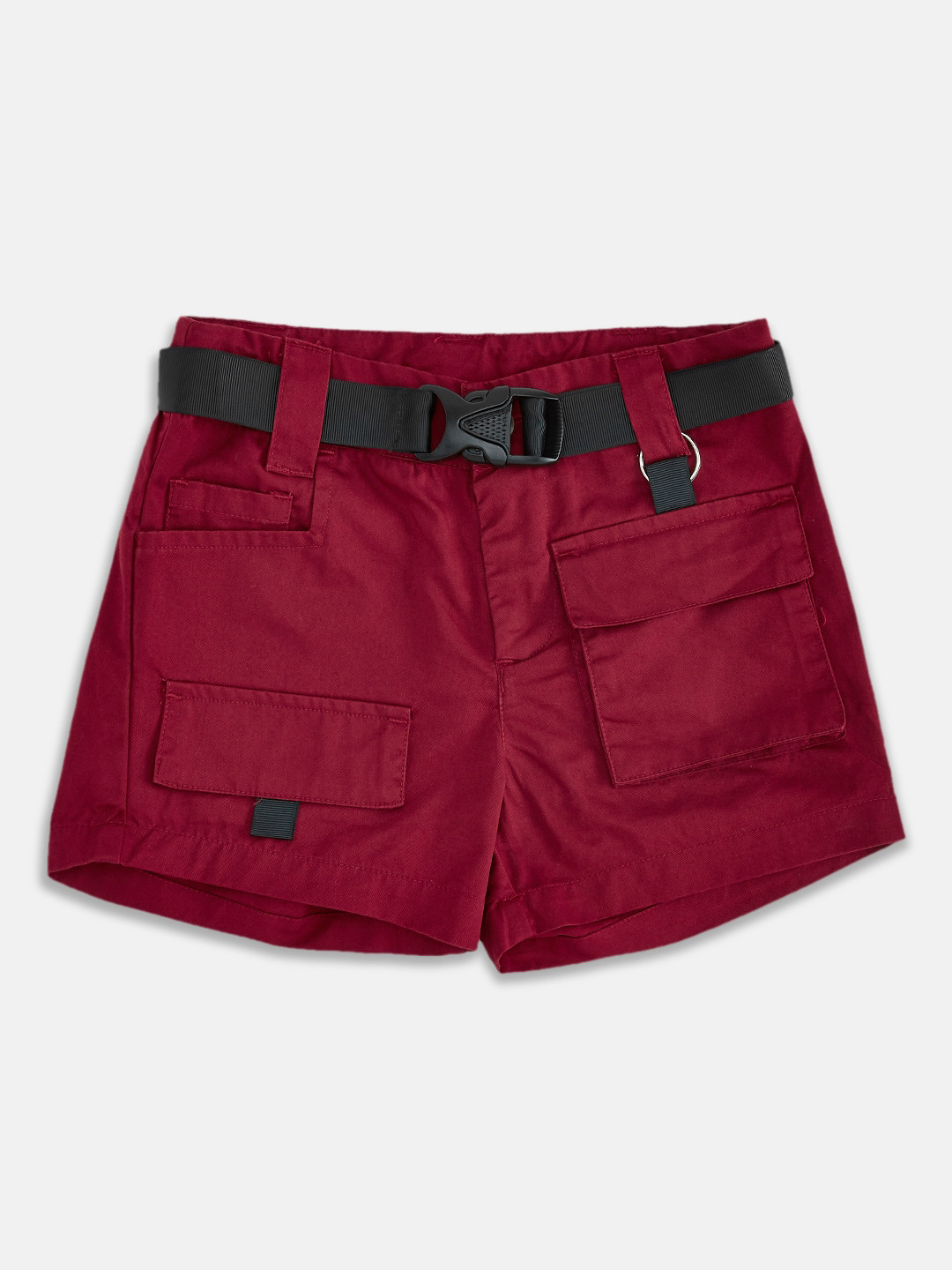 Pantaloons Junior Girls Maroon Cargo Shorts