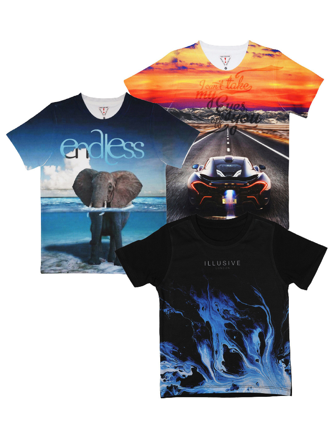 Wear Your Mind Boys Pack of 3 Black Printed T-shirts