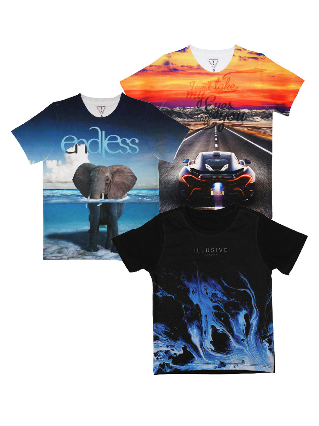 Wear Your Mind Boys Black Pack Of 3 Printed T-shirt