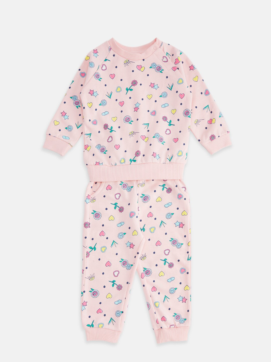 Pantaloons Baby Girls Pink Printed Sweatshirt