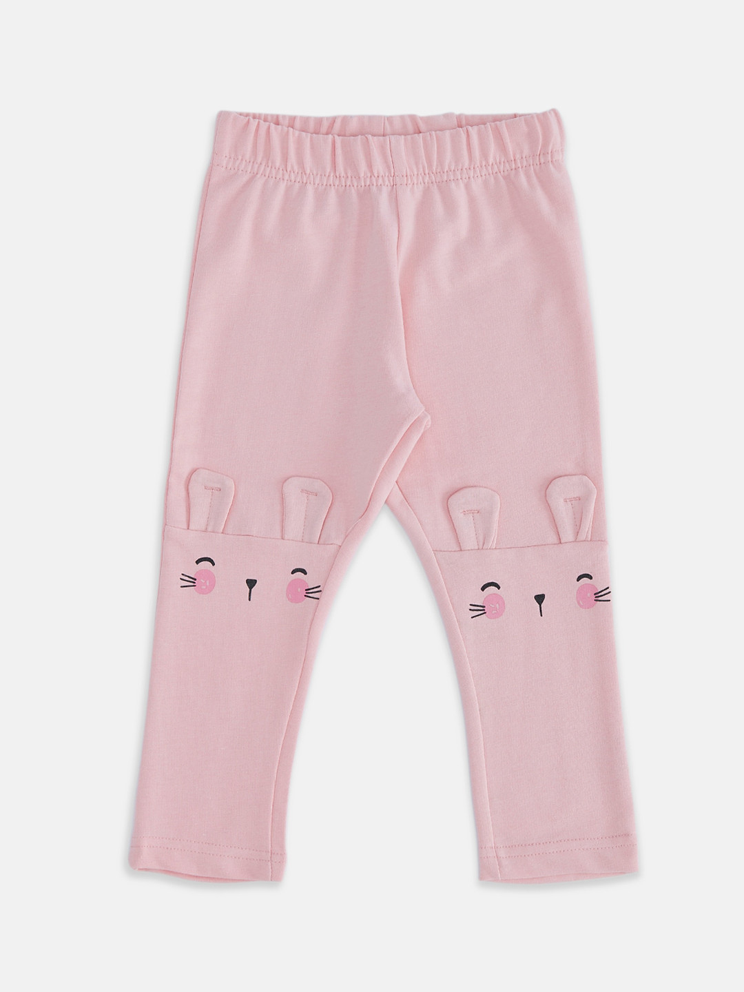 Pantaloons Baby Girls Pink Solid Pure Cotton Track Pants