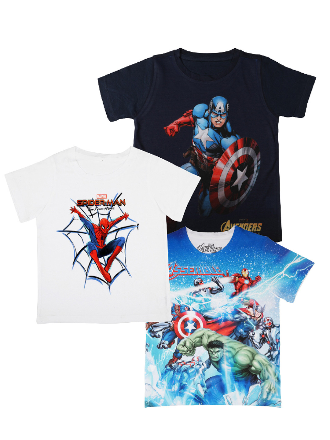 Marvel by Wear Your Mind Boys White & french middle red purple 3 T-shirt