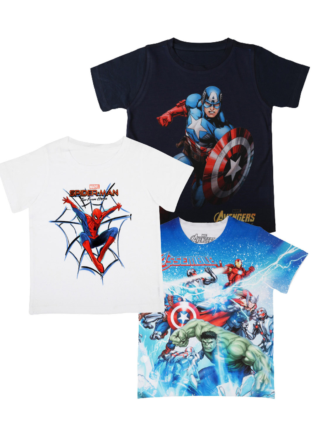 Marvel by Wear Your Mind Boys White & Black 3 Spider-Man T-shirt