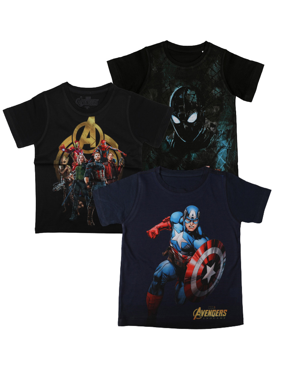 Marvel by Wear Your Mind Boys Black 3 Marvel T-shirt