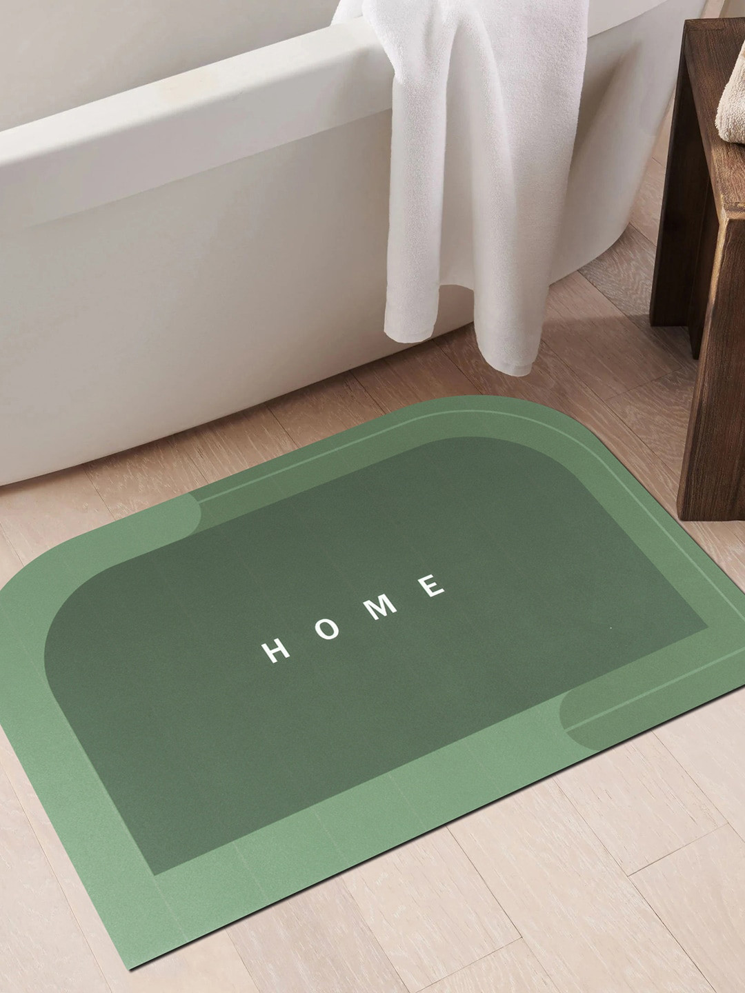 Story@home Green Nappa Leather Printed Encore Doormat