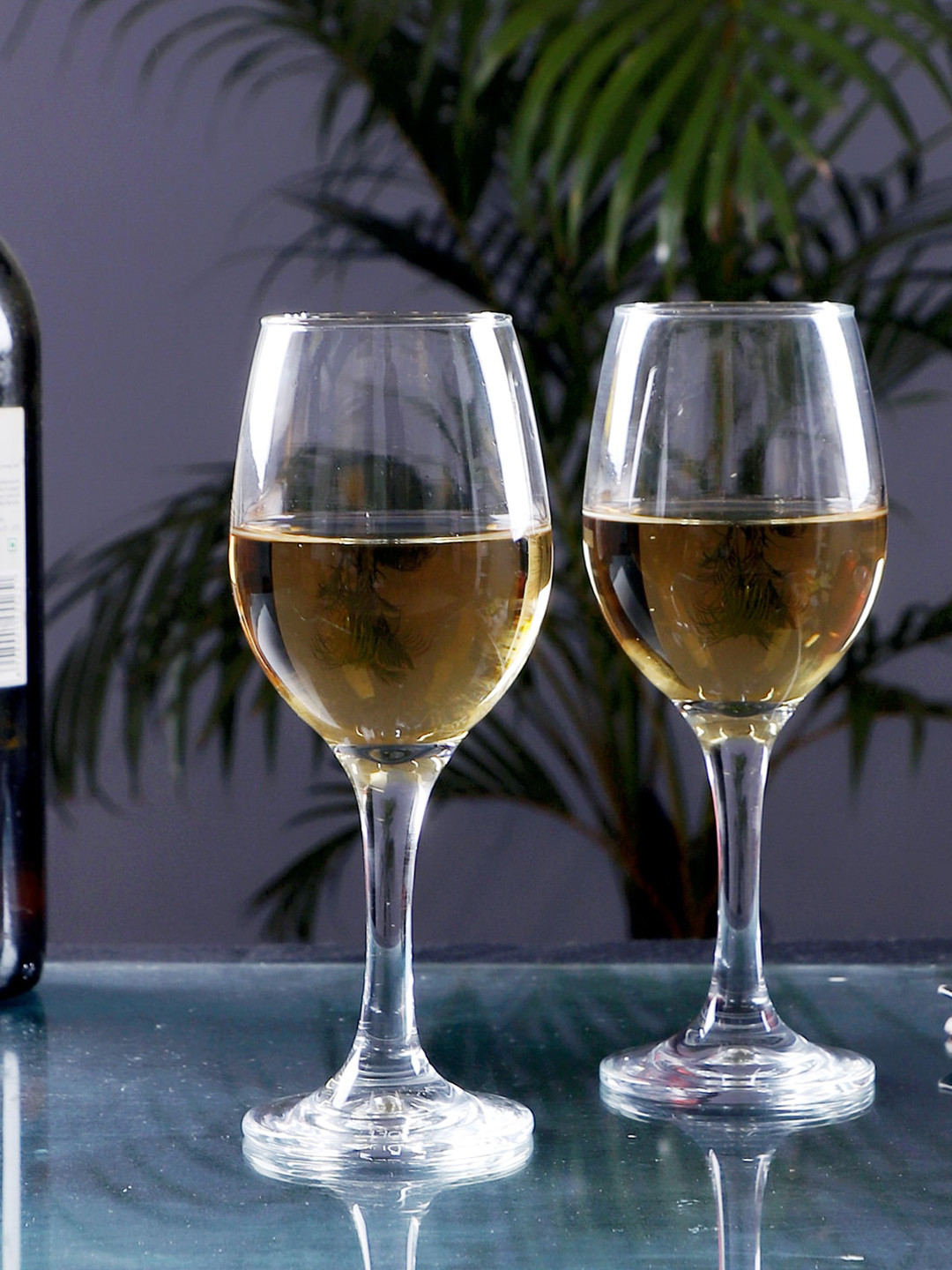 ceradeco Set Of 6 Transparent Solid Goblet Wine Glass