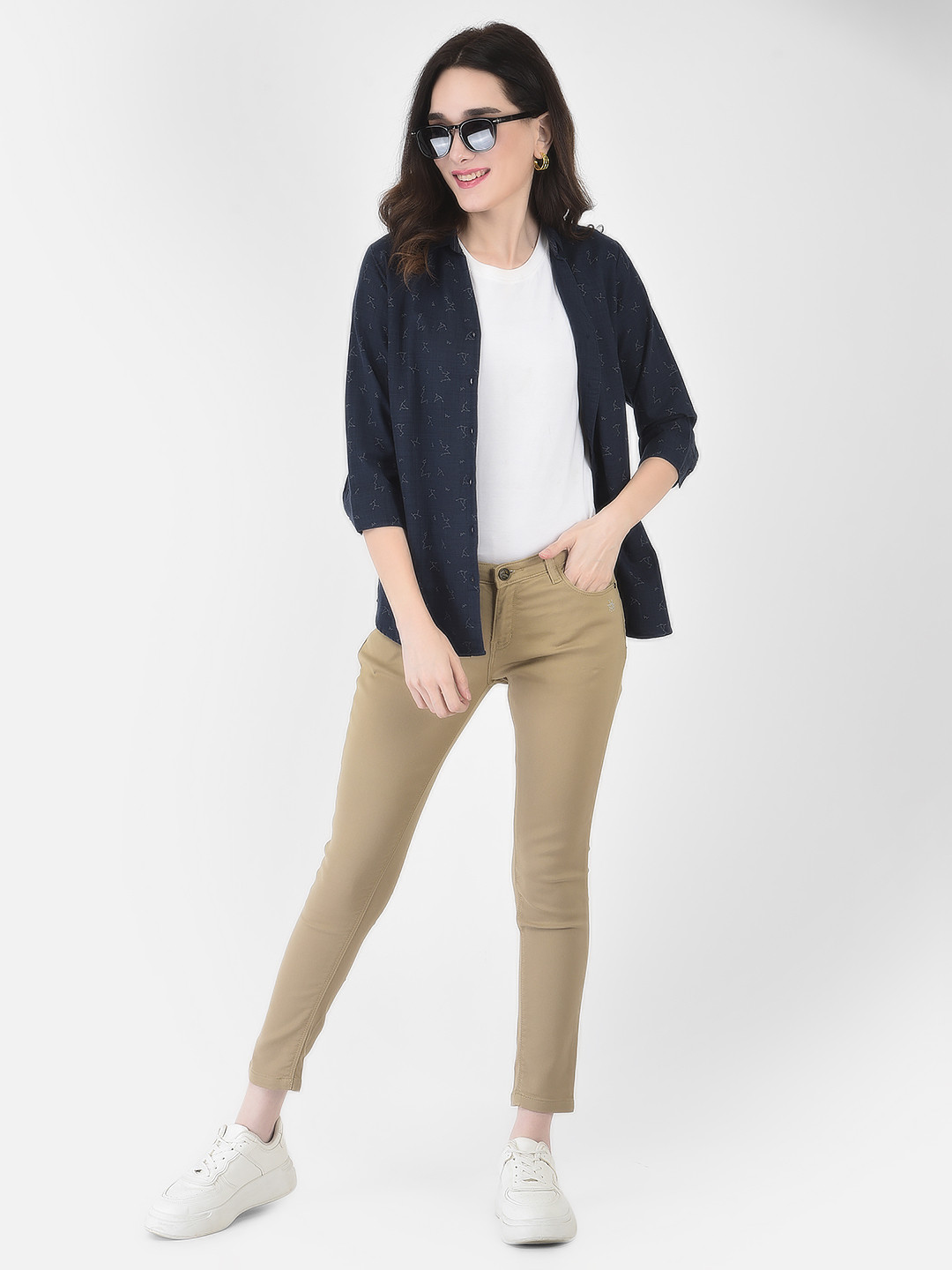 Crimsoune Club Women Khaki Super Skinny Fit Stretchable Jeans