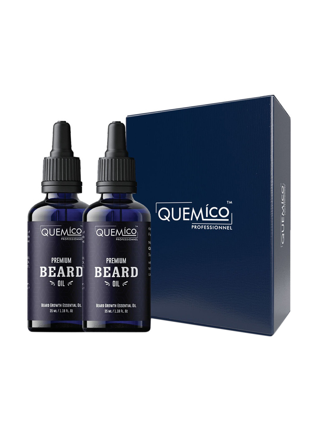 Quemico Professionnel Set of 2 Premium Beard Growth Almond Oil - 35 ml each