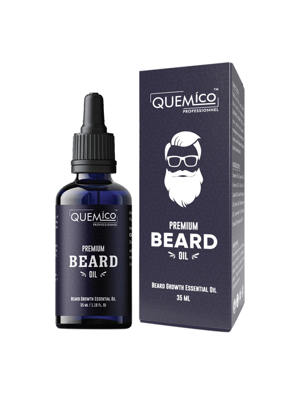 Quemico Professionnel Premium Beard Growth Almond Oil with 5 Essential Oils - 35 ml