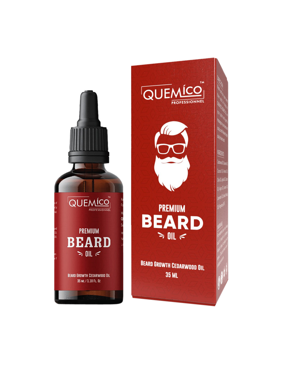 Quemico Professionnel Premium Beard Growth Cedarwood Oil with 5 Essential Oils - 35 ml