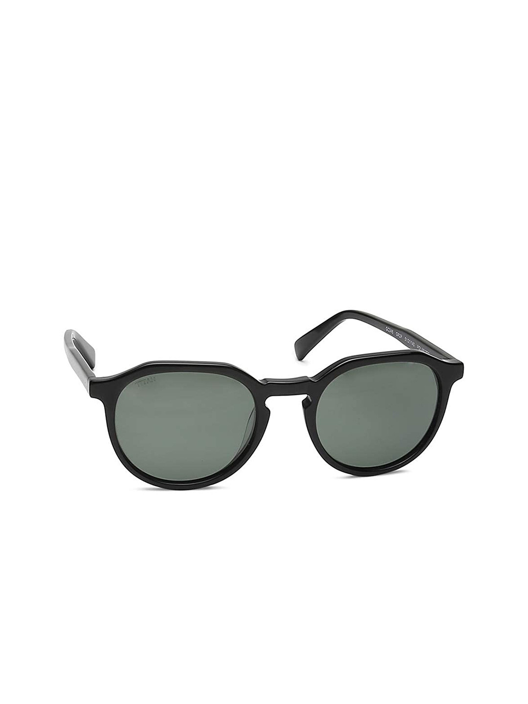 Titan Unisex Green Lens & Black Square Sunglasses with UV Protected Lens