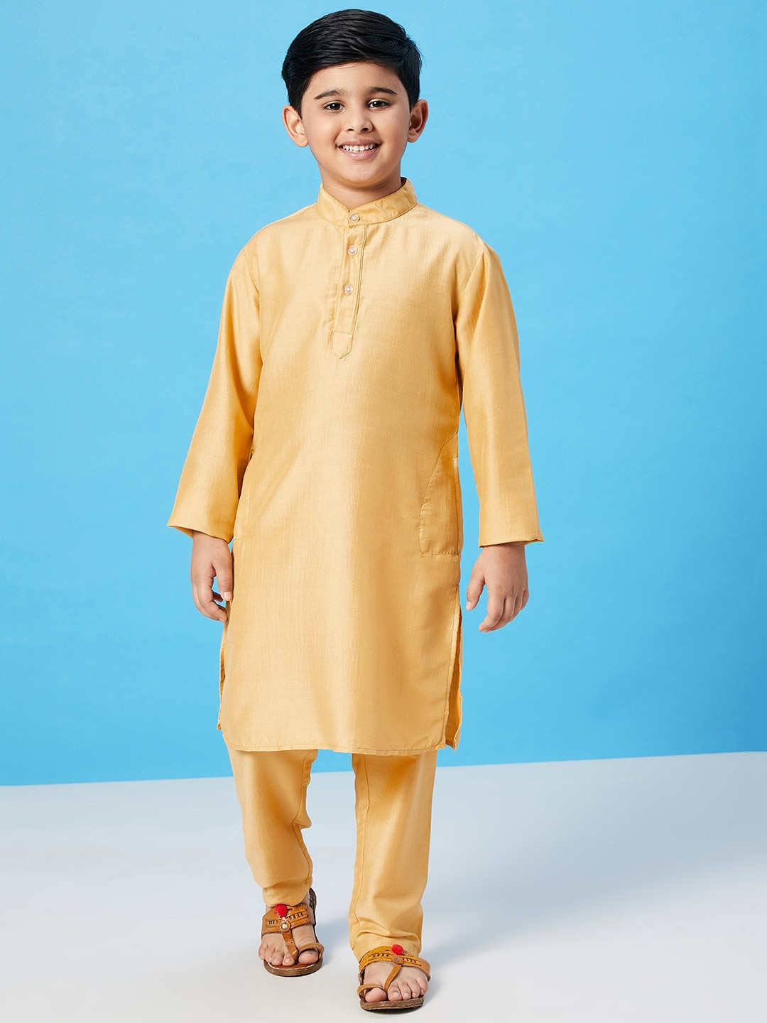 Stylo Bug Boys Yellow Kurta with Pyjamas