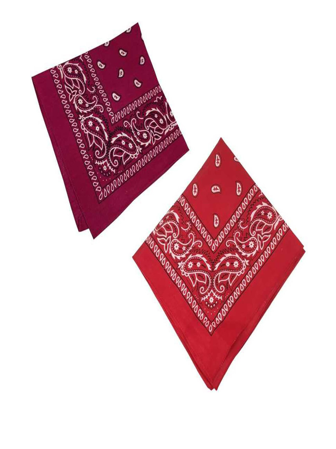 Aadikart Unisex Pack Of 2 Pink & Red Paisley Printed Cotton Bandanas