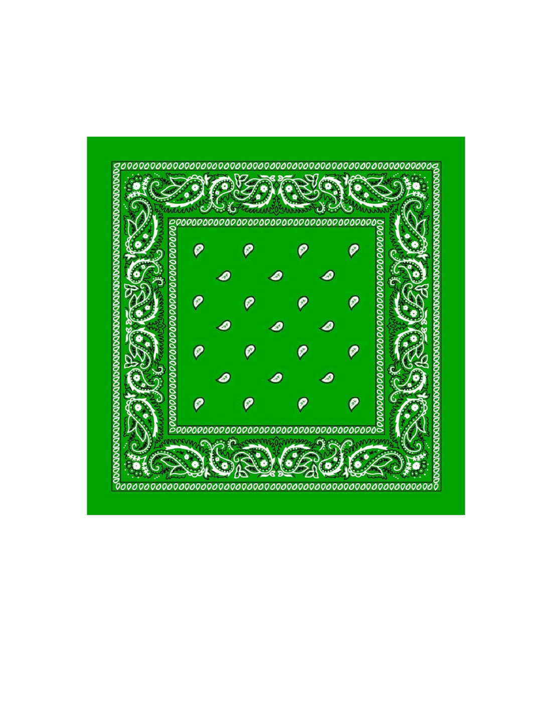 Aadikart Unisex Green & White Paisley Printed Pure Cotton Bandana