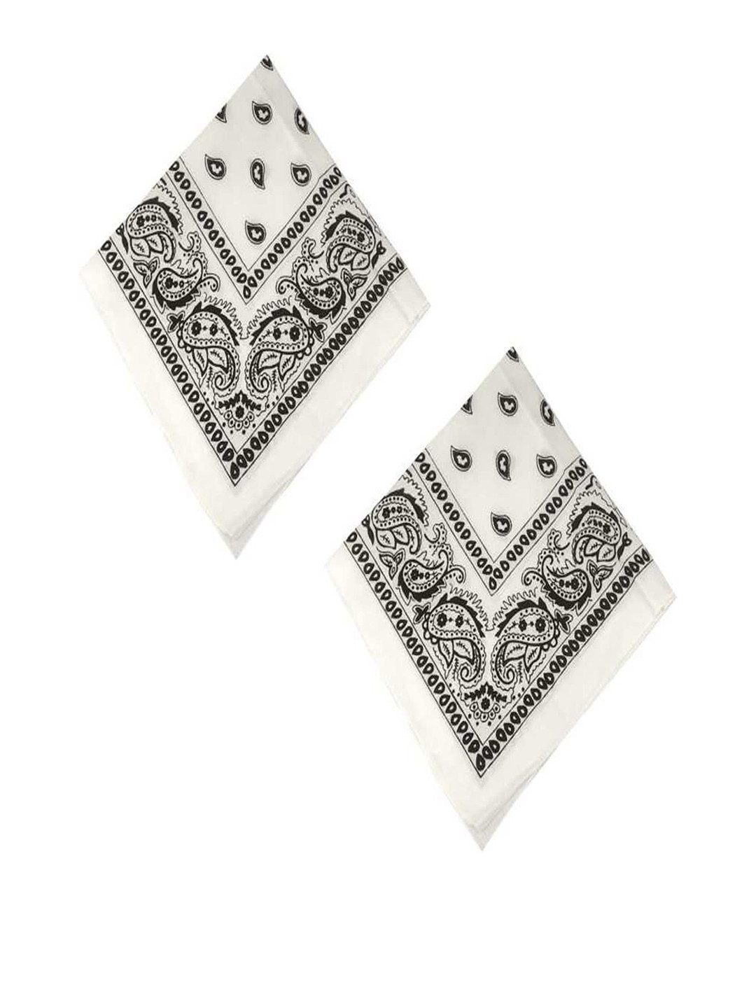 Aadikart White & Black Printed Pure Cotton Bandana