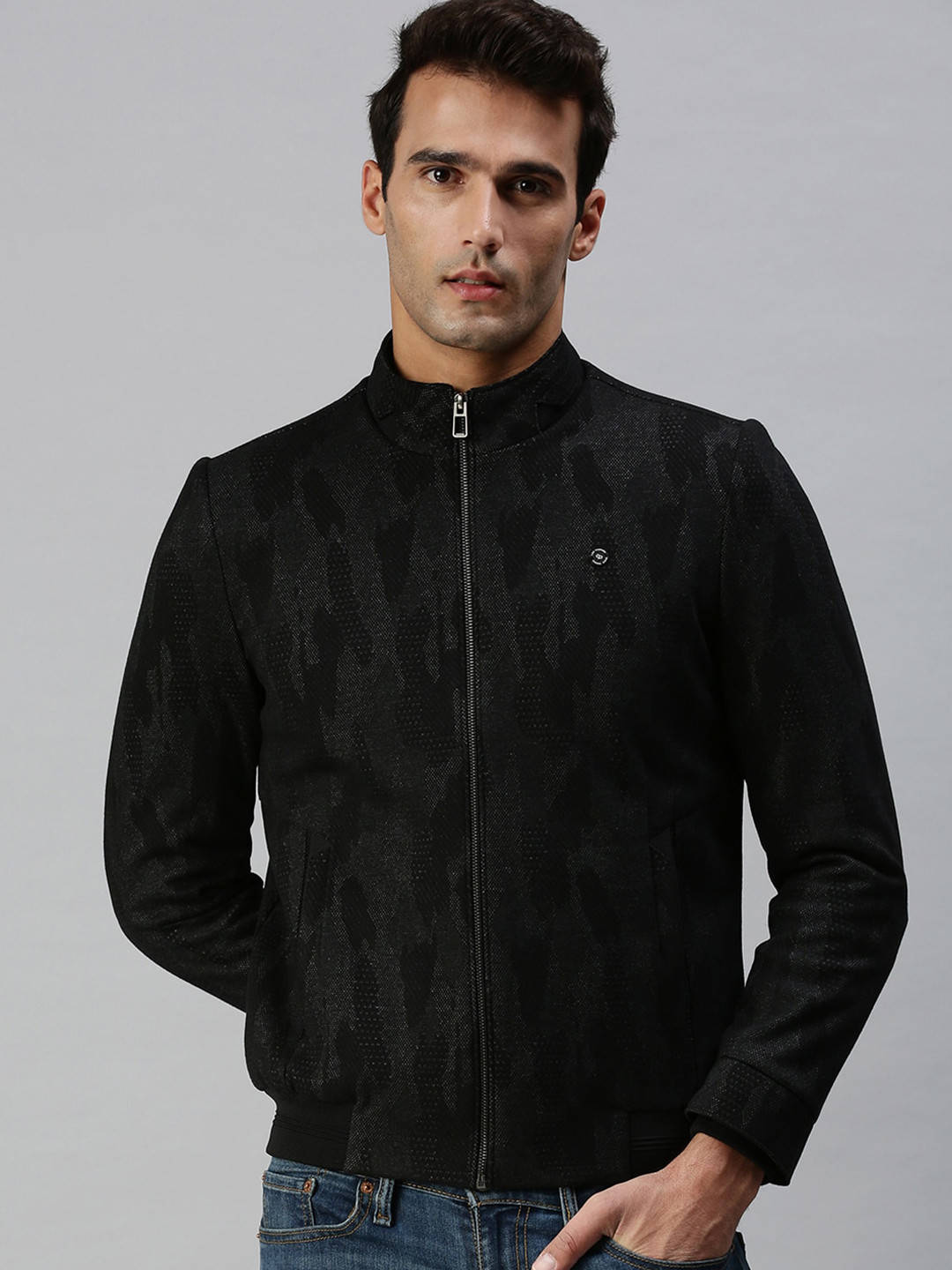 SHOWOFF Men Charcoal Tailored Jacket
