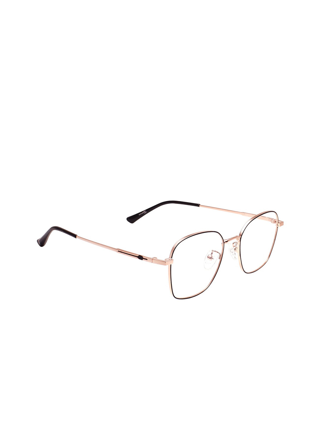 Peter Jones Eyewear Unisex Black & Rose Gold Full Rim Square Frames