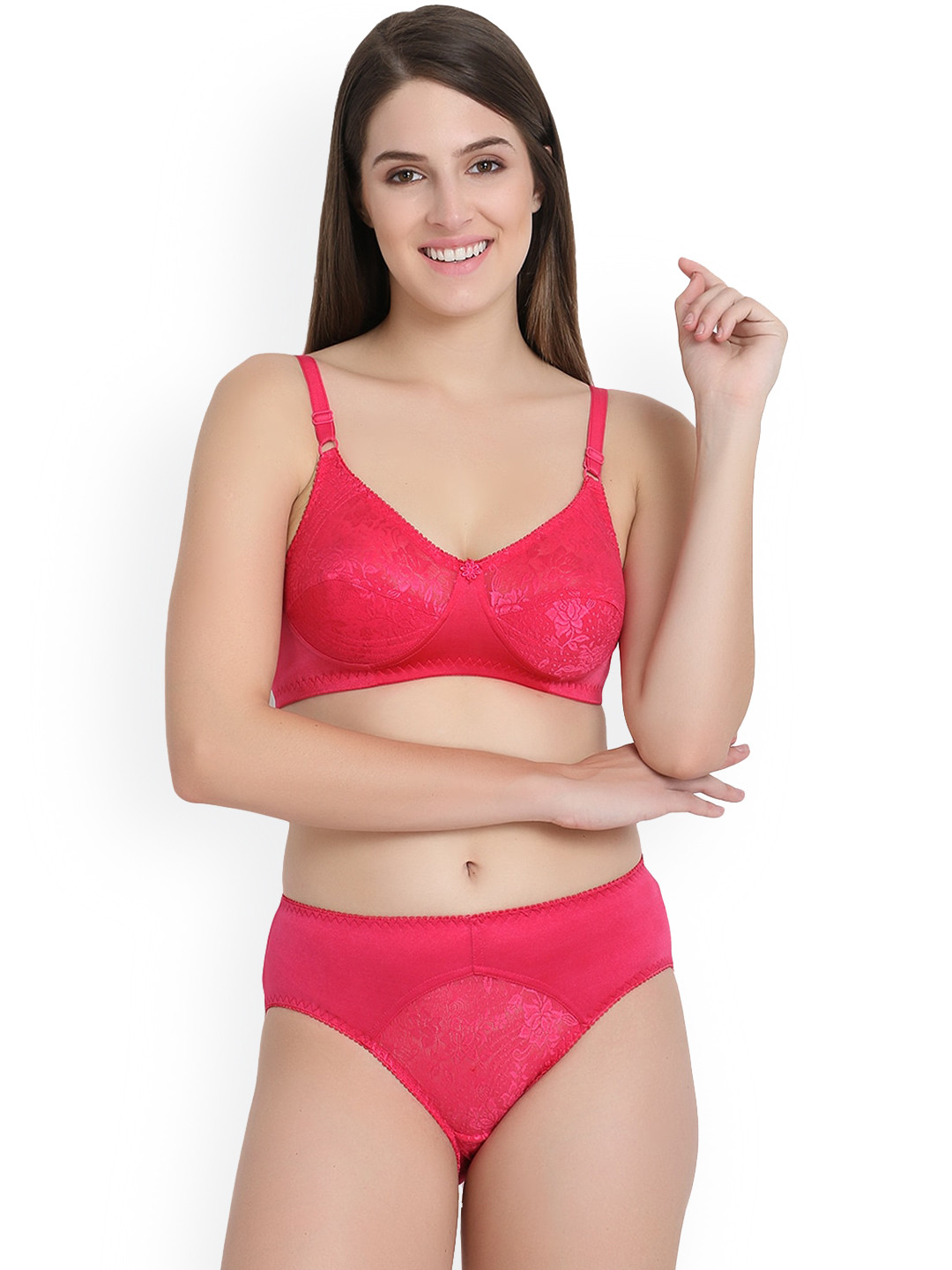 KYODO Pink Net Non-Wired Lingerie Set KYODO_BRPan_NancySet1_Maroon-Maroon
