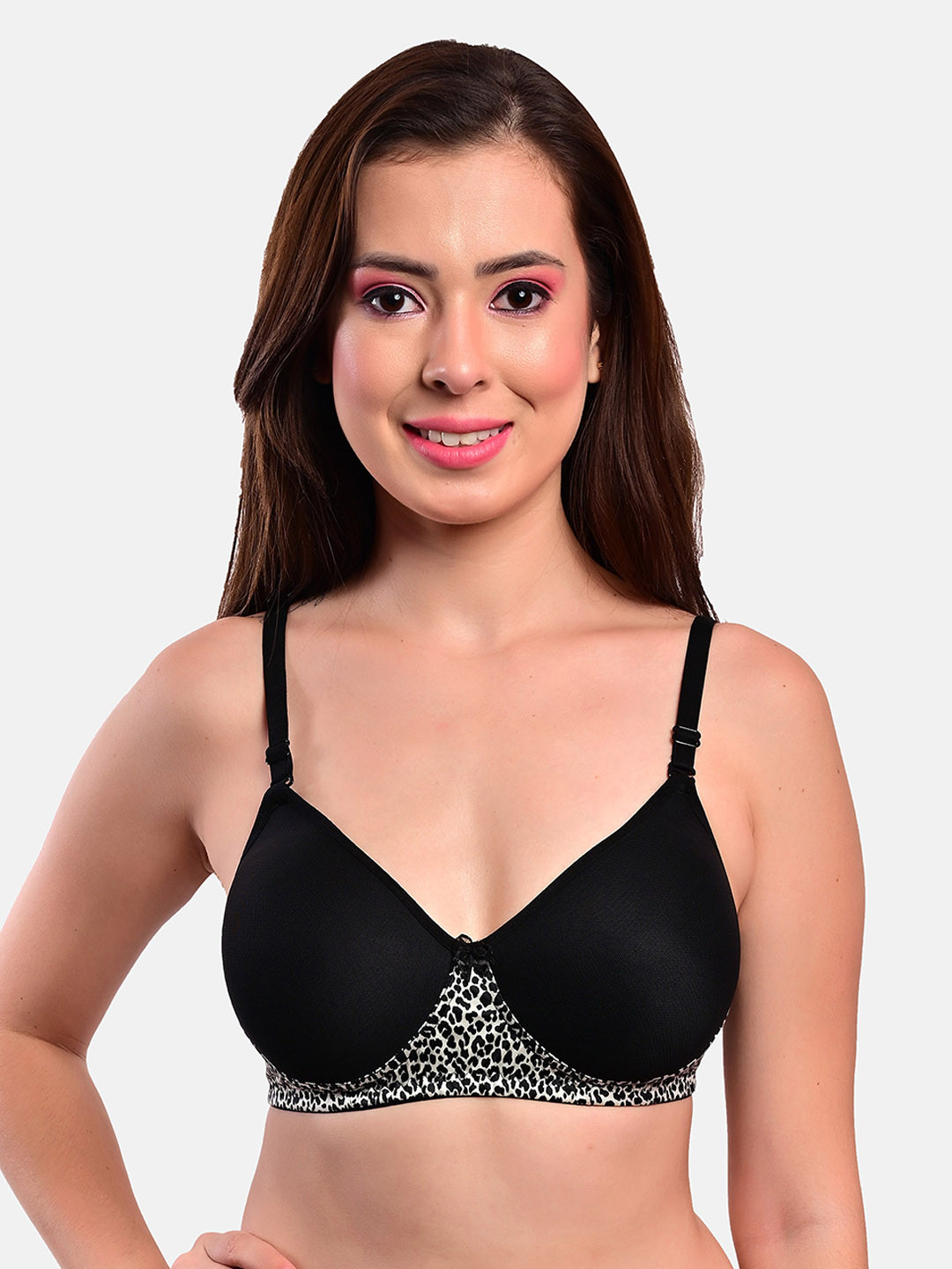 LOTUSLEAF Black & White Animal Bra Lightly Padded
