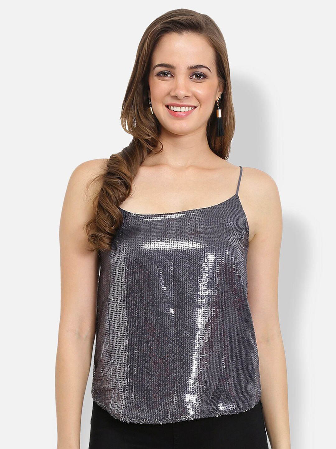 Ashtag Grey Embellished Top
