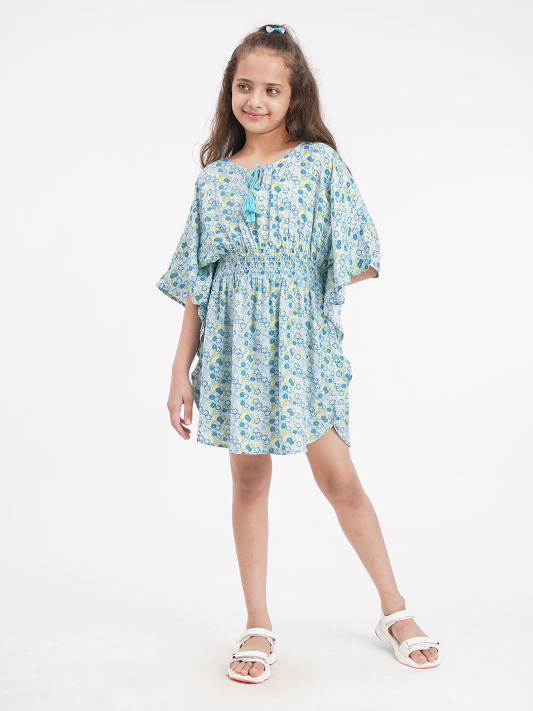 Ed-a-Mamma Girls Blue Floral Dress