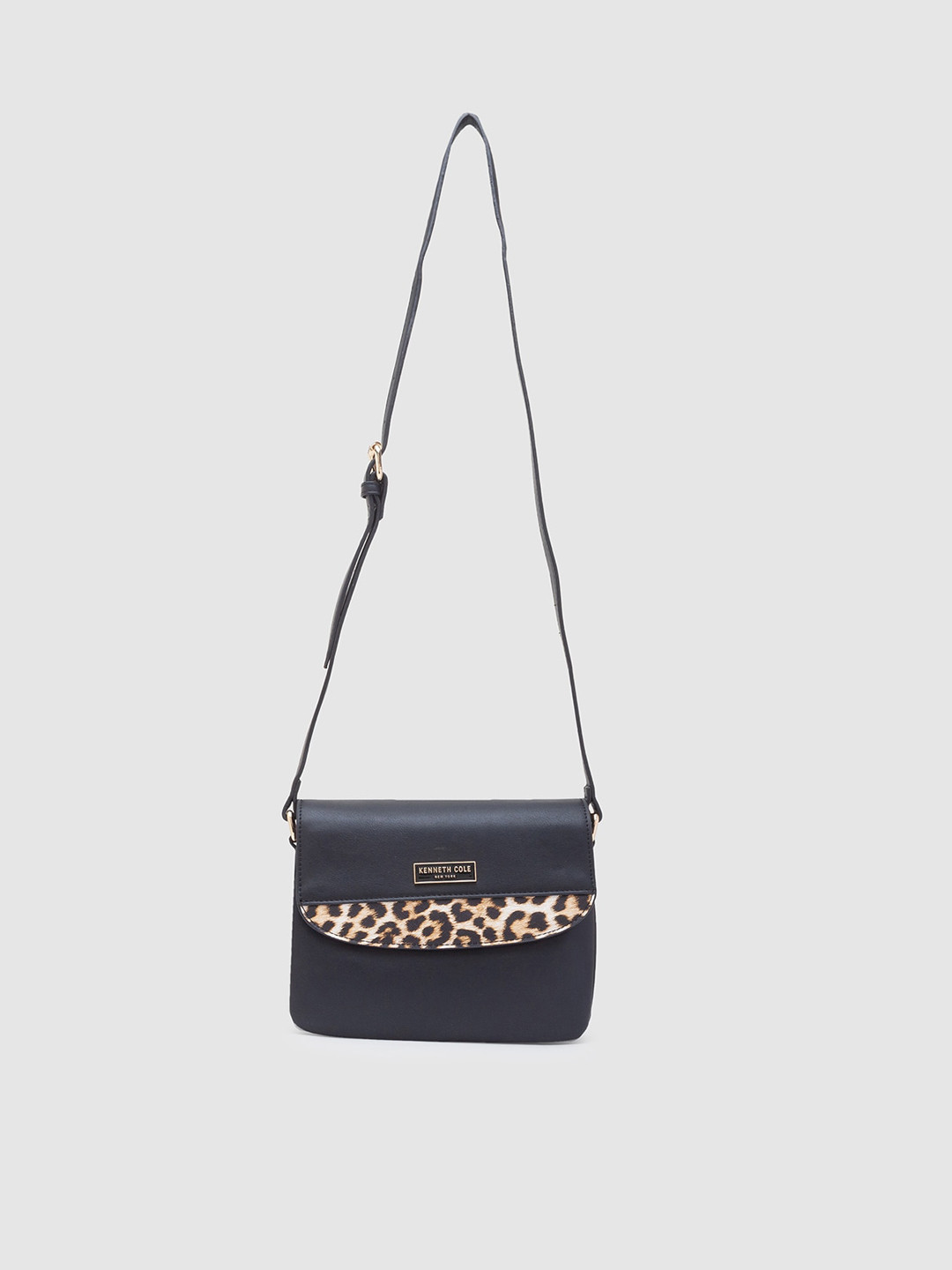 Kenneth Cole Black Animal print  PU Sling Bag