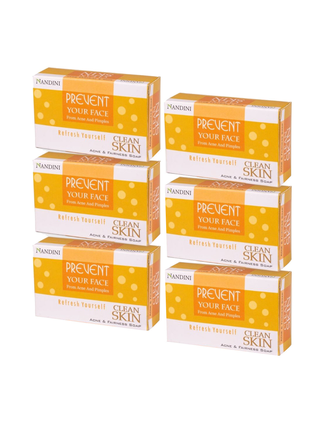 Nandini Herbal Set Of 6 Clean Skin Soap 75 g Each