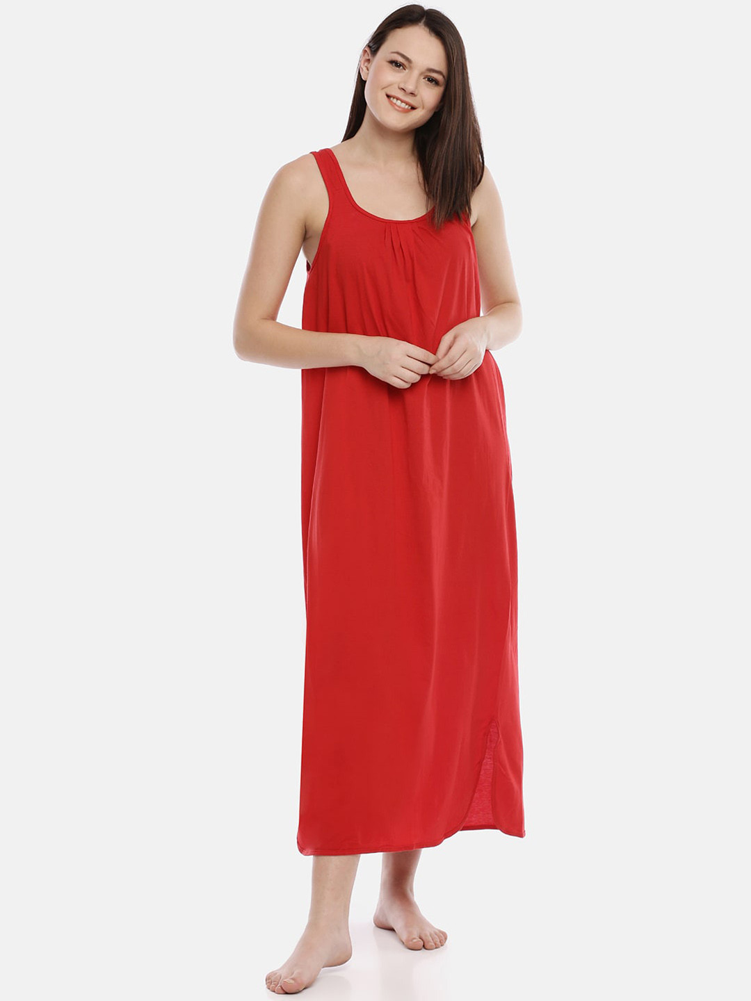 GOLDSTROMS Women Red Solid Nighty Slips
