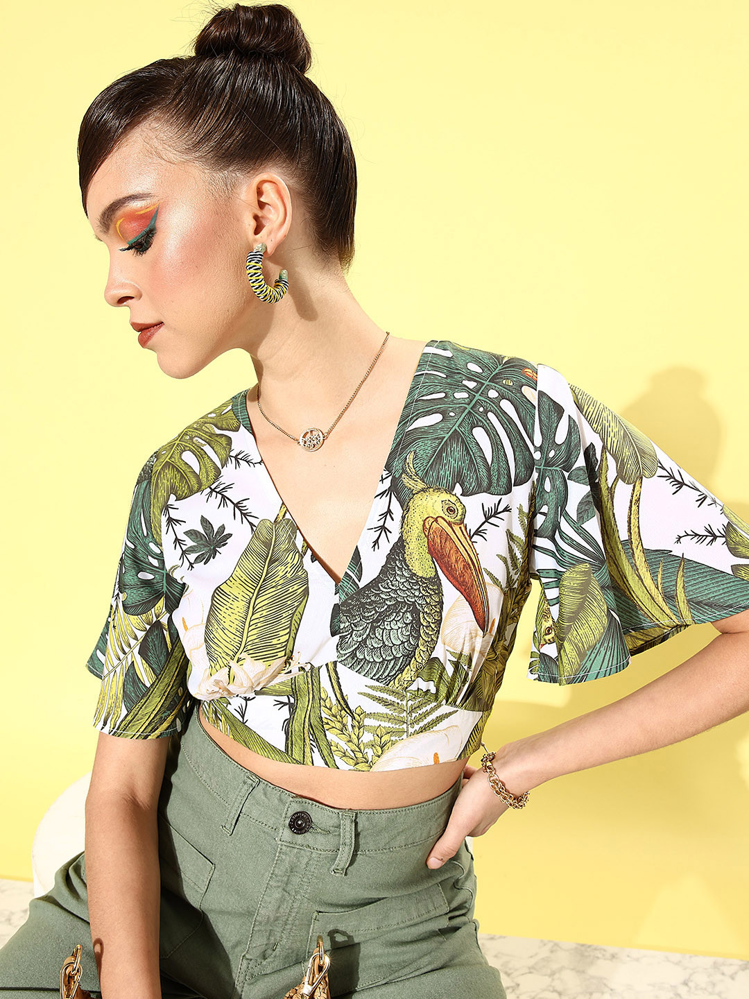 KASSUALLY White Tropical Resort Wear Top